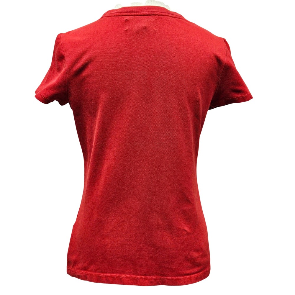 Lauren Ralph Lauren Active Red T-Shirt‎ PM Petite Medium Cotton Sporty Chic L-RL - Picture 2 of 8